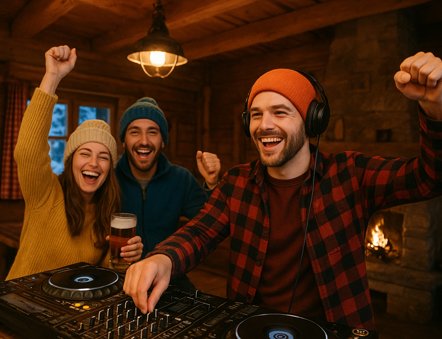 Apres ski polaroid